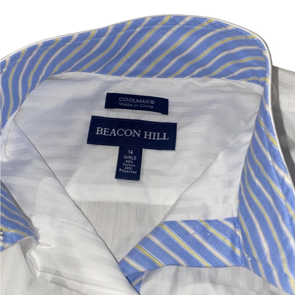 Beacon Hill Equestrian Show Riding Shirt Blue Cool Max Collection Girls Size 14 - Picture 3 of 5